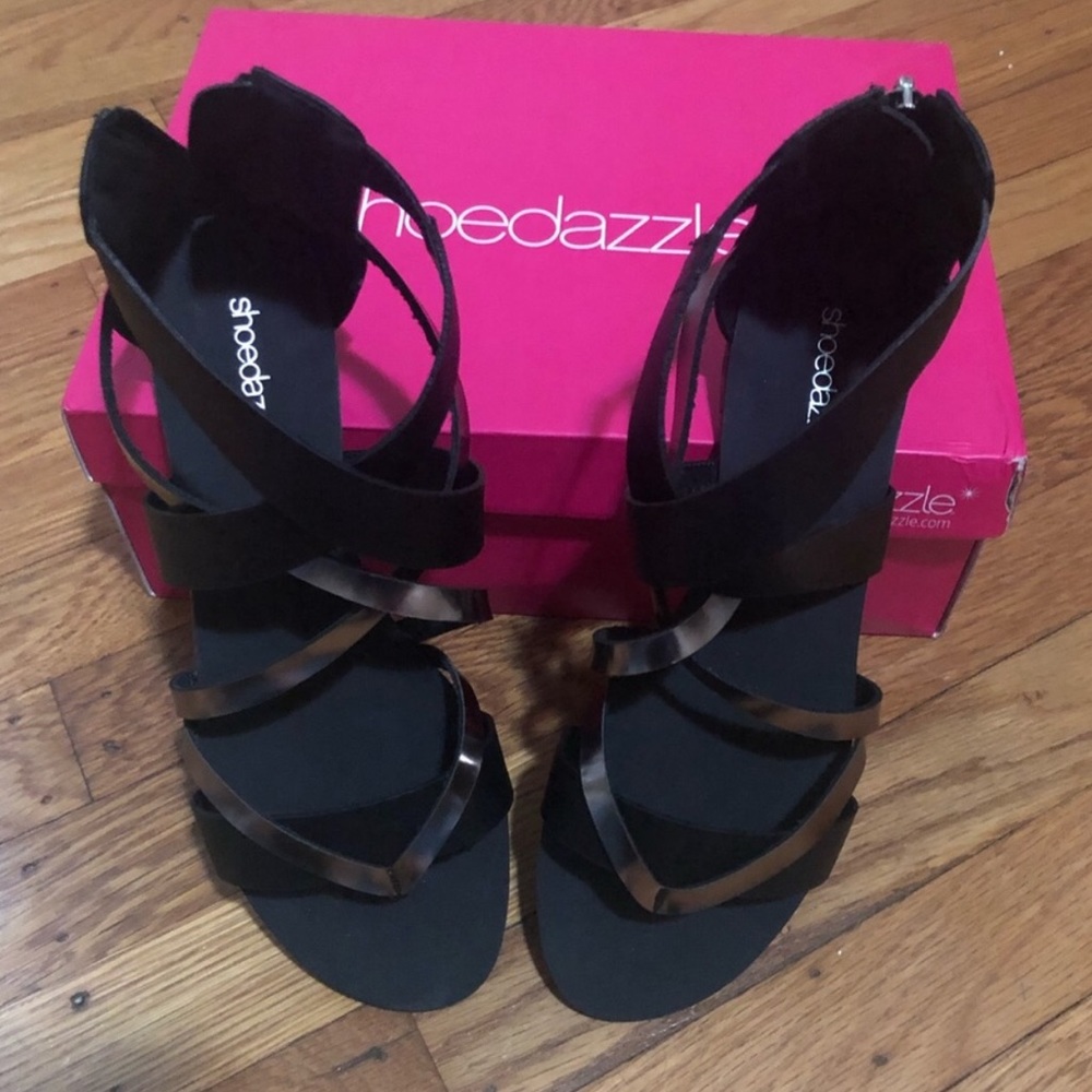 Black & silver sandals